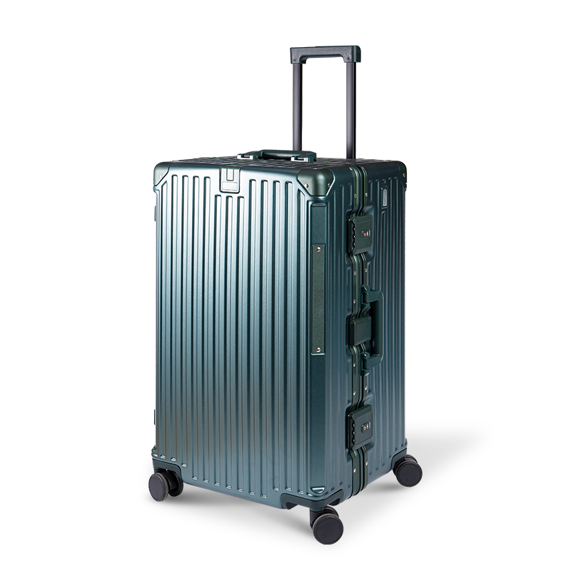 Extra stor hållbar aluminiumrambagage med USB-laddningsport för internationella resor
