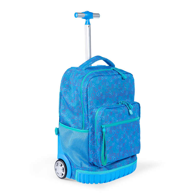 Klättringsvänlig unisex bagage ryggsäck med ryggradsskydd för tonåringar, lätt rullande ryggsäck med lunchlådan