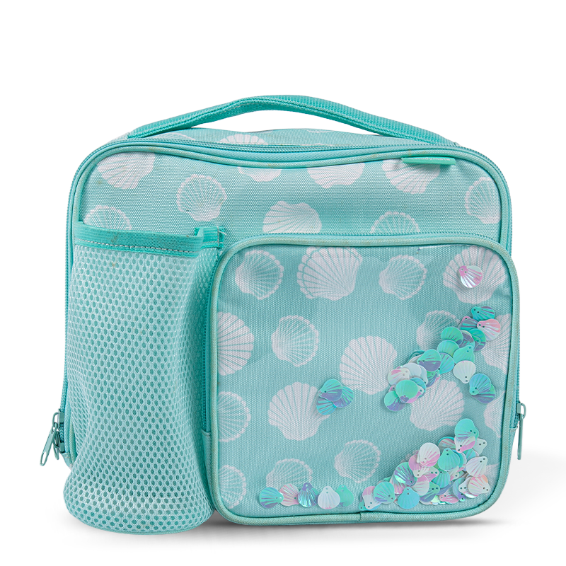 Mesh Pocket Printed Lunch Box - Seashell & Butterfly Series