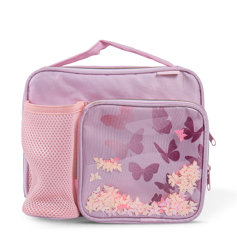 Mesh Pocket Printed Lunch Box - Seashell & Butterfly Series
