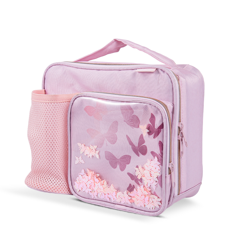 Mesh Pocket Printed Lunch Box - Seashell & Butterfly Series