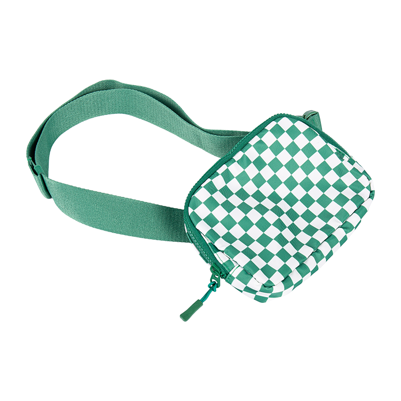Checkerboard Print crossbody midjeväska